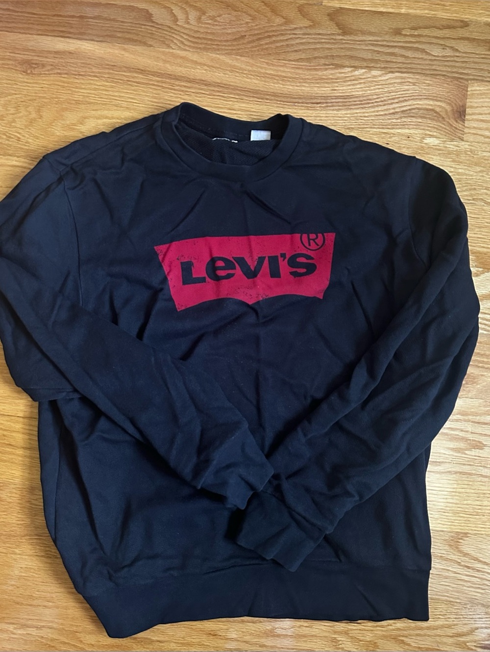 Levi's Black Crewneck Sweatshirt with Red Logo